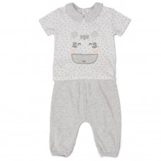 E13308:  Baby Unisex Zebra T-Shirt & Ribbed Jog Pant Outfit (0-6 Months)